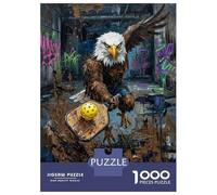 Adult Jigsaw Puzzles1000 Pieces Eagle Pickleball Player in Urban Setting Jigsaw Puzzle Brain Teaser Game Presents for Women Challenging Game Gifts 38x26cm/1000pcs