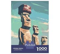 Adult Jigsaw Puzzles1000 Pieces Easter Island Statues Jigsaw Puzzle Relaxing Games Perfect Decoration Unique Birthday And Xmas Gifts 38x26cm/1000pcs