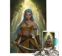Adult Jigsaw Puzzles1000 Pieces Elf Warrior in Forest 1000 Piece Jigsaws Home Decoration Toys Analysis And Logic Gifts for Friends And Family (50x75cm)