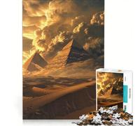 Adult Jigsaw Puzzles1000 Pieces Eternal Pyramids EgyptEter, Educational Toy, Pattern Assembly, with Matching Poster And Trivia Sheet 50x75cm