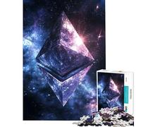 Adult Jigsaw Puzzles1000 Pieces Ethereum Symbol in Space Help The Brain Exercise Presents for Women Family Games Suitable for Ages 14 And Up (38X52CM)
