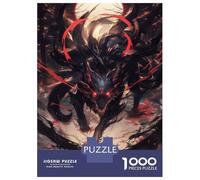 Adult Jigsaw Puzzles1000 Pieces Evil Black Kitsune Fox Puzzle for Adults Toy Wall Decor Enhance Memory Christmas Birthday Gifts 70x50cm/1000pcs