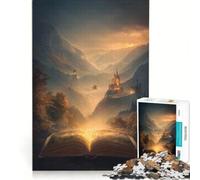 Adult Jigsaw Puzzles1000 Pieces Fantasy Book Landscape, Educational Toy, Pattern Assembly, with Matching Poster And Trivia Sheet 38x52cm