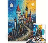 Adult Jigsaw Puzzles1000 Pieces Fantasy Castles, Educational Toy, Pattern Assembly, with Matching Poster And Trivia Sheet 38x26cm