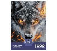 Adult Jigsaw Puzzles1000 Pieces Flame & Frost Wolf Jigsaws for Adults Brain Teaser Game Presents for Women Fun Activities at Home 52x38cm/1000pcs