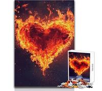 Adult Jigsaw Puzzles1000 Pieces Flaming Heart Learning Educational for Educational Game Great Gift for Games (size 38x52cm)