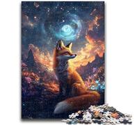 Adult Jigsaw Puzzles1000 Pieces Fox in Cosmic Nature Challenging Game And Family Play Challenging Game Gifts 38x26cm