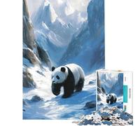 Adult Jigsaw Puzzles1000 Pieces Frost Paths of Bamboo Panda Help The Brain Exercise Presents for Women Family Games Suitable for Ages 14 And Up (38X26CM)