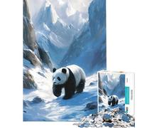 Adult Jigsaw Puzzles1000 Pieces Frost Paths of Bamboo Panda Help The Brain Exercise Presents for Women Family Games Suitable for Ages 14 And Up (50X75CM)