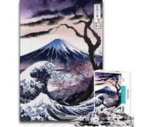Adult Jigsaw Puzzles1000 Pieces Fuji Mount Hokusai Wave Birthday Present Brain Teaser Game for Ages 14 And over (size 50x75cm)