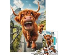 Adult Jigsaw Puzzles1000 Pieces Funny Highland Cow Glencoe Help The Brain Exercise Precision Cutting Family Game for And 14 Years And over (50x75cm)
