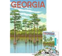 Adult Jigsaw Puzzles1000 Pieces Georgia Cypress Trees Relaxing Games Brain Intelligence Challenge Addictive Toys Great Gifts for The Whole Family (size 38x26cm)