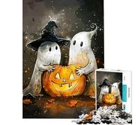 Adult Jigsaw Puzzles1000 Pieces Ghosts Pumpkin Halloween Brain Teaser Game Brain Intelligence Challenge Addictive Toys Great Gifts A Work of Art (Size 38x26cm)