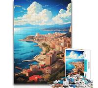 Adult Jigsaw Puzzles1000 Pieces Gibraltar Oil Painting Birthday Present Brain Teaser Game for Ages 14 And over (size 38x52cm)