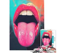 Adult Jigsaw Puzzles1000 Pieces Glossy Lips And Tongue Help The Brain Exercise Precision Cutting Family Game for And 14 Years And over (38x52cm)