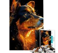 Adult Jigsaw Puzzles1000 Pieces Golden Australian Shepherd Dog Portrait Help The Brain Exercise Presents for Women Family Games Suitable for Ages 14 And Up (38X26CM)