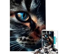 Adult Jigsaw Puzzles1000 Pieces Gorgeous Cat Eye Macro Help The Brain Exercise Presents for Women Family Games Suitable for Ages 14 And Up (38X52cm)