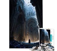 Adult Jigsaw Puzzles1000 Pieces Gothic Cathedral, Swarm of Bats Help The Brain Exercise Presents for Women Family Games Suitable for Ages 14 And Up (50X75CM)