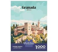 Adult Jigsaw Puzzles1000 Pieces Granada Spain Travel Jigsaws for Adults Brain Teaser Game Presents for Women Fun Activities at Home 52x38cm/1000pcs
