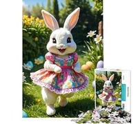 Adult Jigsaw Puzzles1000 Pieces Happy Easter Bunny Brain Teaser Game Brain Intelligence Challenge Addictive Toys Great Gifts A Work of Art (Size 50x75cm)