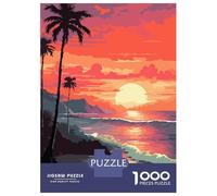 Adult Jigsaw Puzzles1000 Pieces Hawaiian Sunset Pixel Art Puzzle for Adults DIY Toys Perfect Decoration Unique Birthday And Xmas Gifts 38x26cm/1000pcs