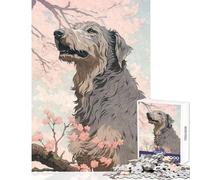 Adult Jigsaw Puzzles1000 Pieces Irish Wolfhound Woodblock Educational Toy Great Gift for Games Impossible Game Enhance Love between Couples Size 38x52cm