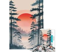 Adult Jigsaw Puzzles1000 Pieces Japanese Forest Sunrise Fun at Home Activities, Perfect Decoration Impossible Game for Age 14+ Game (38x26cm)
