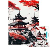 Adult Jigsaw Puzzles1000 Pieces Japanese Temples Challenging To Complete Difficult Challenge Brain Teaser Game for 14+ Puzzle Game Offered (38x26cm)