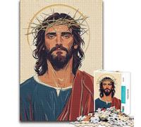 Adult Jigsaw Puzzles1000 Pieces Jesus Christ Portrait Birthday Present Brain Teaser Game for Ages 14 And over (size 38x26cm)