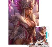 Adult Jigsaw Puzzles1000 Pieces Kitsune Goddess Anime Girl Challenging To Complete Difficult Challenge Brain Teaser Game for 14+ Puzzle Game Offered (38x52cm)