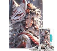 Adult Jigsaw Puzzles1000 Pieces Kitsune Mask Anime Girl Challenging To Complete Difficult Challenge Brain Teaser Game for 14+ Puzzle Game Offered (38x26cm)