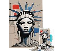 Adult Jigsaw Puzzles1000 Pieces Liberty Basquiat Style Family Game Learning Educational Toys Great Gifts for Games Enhance Memory (Size 50x75cm)