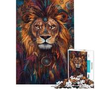 Adult Jigsaw Puzzles1000 Pieces Lion Spirit Art Relaxing Games Brain Intelligence Challenge Addictive Toys Great Gifts for The Whole Family (size 38x52cm)
