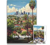 Adult Jigsaw Puzzles1000 Pieces Los Angeles Cityscape Illustration Relaxing Games Staycation Kill Time Secret Santa Gifts Size 38x26cm