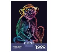 Adult Jigsaw Puzzles1000 Pieces Monkey Animal Neon Puzzle for Adults Toy Wall Decor Enhance Memory Christmas Birthday Gifts 52x38cm/1000pcs