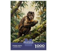 Adult Jigsaw Puzzles1000 Pieces Monkey Eating Fruit in Forest Jigsaw Puzzle Brain Teaser Game Presents for Women Challenging Game Gifts 52x38cm/1000pcs