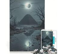 Adult Jigsaw Puzzles1000 Pieces Moonlit Pyramid Anti-Stress Toys Pattern Assembly Unique Birthday And Xmas Gifts 50x75cm