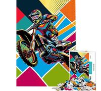 Adult Jigsaw Puzzles1000 Pieces Motocross Wpap Pop Art Educational Challenge Difficult Challenge Toy Wall Decor for And from 14 Years And over (38x26cm)