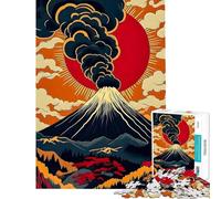 Adult Jigsaw Puzzles1000 Pieces Mount Fuji Eruption Help The Brain Exercise Perfect Decoration Fun Games for Ages 14 And over (38x52cm)