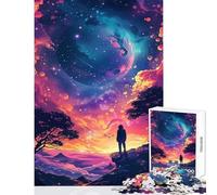Adult Jigsaw Puzzles1000 Pieces Mountain Galaxy Planet Anti-Stress Toys Funny Gift for Educational Game Fun at Home Activities, Size 38x26cm