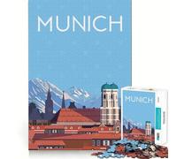 Adult Jigsaw Puzzles1000 Pieces Munich Germany Travel Fine Joint Fun Mental Challenge Toy Cozy Game Play Birthday Fun Gift (38x26cm)