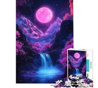 Adult Jigsaw Puzzles1000 Pieces Mystical Lunar Falls Educational Challenge Difficult Challenge Fun Games for Ages 14 And over (38X52cm)