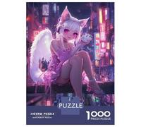 Adult Jigsaw Puzzles1000 Pieces Neon Fox Angel Puzzle for Adults DIY Toys Perfect Decoration Unique Birthday And Xmas Gifts 38x26cm/1000pcs