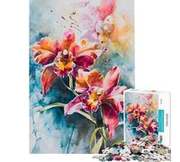 Adult Jigsaw Puzzles1000 Pieces Orchid Painting Challenging To Complete Difficult Challenge Brain Teaser Game for 14+ Puzzle Game Offered (50x75cm)