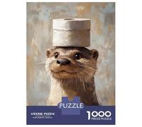 Adult Jigsaw Puzzles1000 Pieces Otter with Toilet Paper Hat Jigsaws for Adults Brain Teaser Game Presents for Women Fun Activities at Home 70x50cm/1000pcs