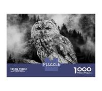 Adult Jigsaw Puzzles1000 Pieces Owl Black&White Jigsaws for Adults Family Game Precision Cutting Fun at Home Activities, 52x38cm/1000pcs