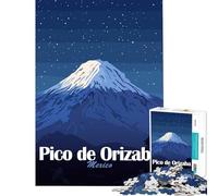Adult Jigsaw Puzzles1000 Pieces Pico De Orizaba, Mexico at Night for Educational Game Challenge Toy Hands-on Game For Family Fun Funny Gifts (Size 38x26cm)