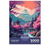 Adult Jigsaw Puzzles1000 Pieces Pink Cherry Blossom Lake Puzzle for Adults Toy Wall Decor Enhance Memory Christmas Birthday Gifts 70x50cm/1000pcs