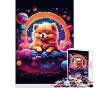 Adult Jigsaw Puzzles1000 Pieces Pomeranian Puppies Educational Toy Great Gift for Games Impossible Game Enhance Love between Couples Size 38x26cm