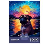 Adult Jigsaw Puzzles1000 Pieces Pug Boat Synth Pixel Art Puzzle for Adults Toy Wall Decor Enhance Memory Christmas Birthday Gifts 52x38cm/1000pcs